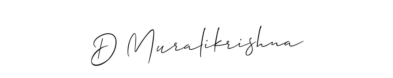 Create a beautiful signature design for name D Muralikrishna. With this signature (Allison_Script) fonts, you can make a handwritten signature for free. D Muralikrishna signature style 2 images and pictures png