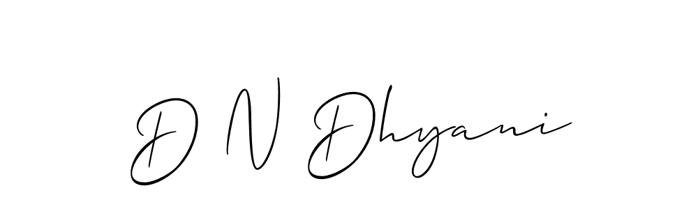How to make D N Dhyani signature? Allison_Script is a professional autograph style. Create handwritten signature for D N Dhyani name. D N Dhyani signature style 2 images and pictures png