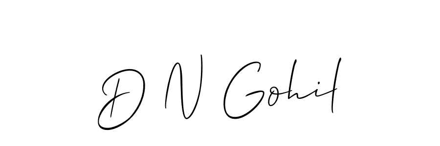 if you are searching for the best signature style for your name D N Gohil. so please give up your signature search. here we have designed multiple signature styles  using Allison_Script. D N Gohil signature style 2 images and pictures png