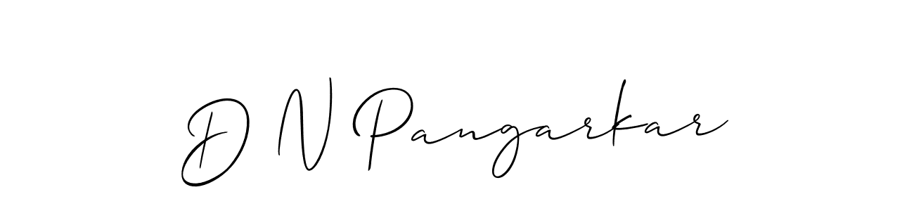 Use a signature maker to create a handwritten signature online. With this signature software, you can design (Allison_Script) your own signature for name D N Pangarkar. D N Pangarkar signature style 2 images and pictures png