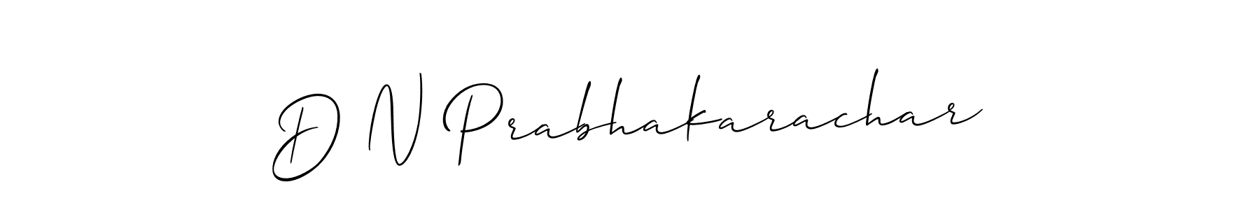 Create a beautiful signature design for name D N Prabhakarachar. With this signature (Allison_Script) fonts, you can make a handwritten signature for free. D N Prabhakarachar signature style 2 images and pictures png