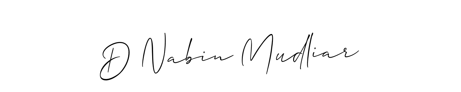 How to make D Nabin Mudliar signature? Allison_Script is a professional autograph style. Create handwritten signature for D Nabin Mudliar name. D Nabin Mudliar signature style 2 images and pictures png