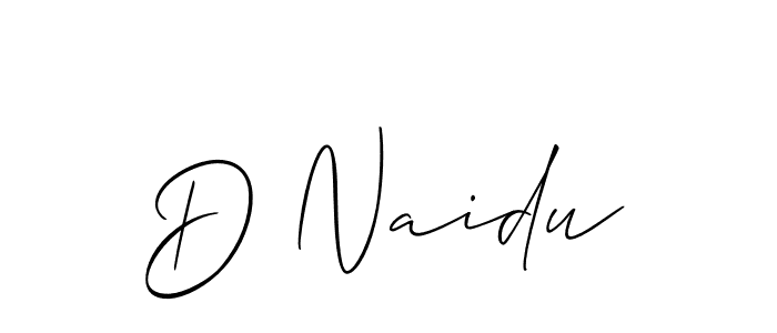 How to make D Naidu signature? Allison_Script is a professional autograph style. Create handwritten signature for D Naidu name. D Naidu signature style 2 images and pictures png