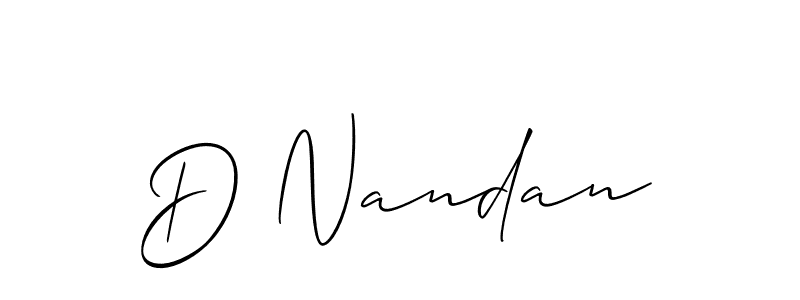 How to make D Nandan signature? Allison_Script is a professional autograph style. Create handwritten signature for D Nandan name. D Nandan signature style 2 images and pictures png