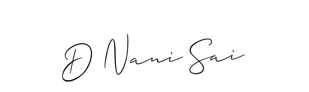 It looks lik you need a new signature style for name D Nani Sai. Design unique handwritten (Allison_Script) signature with our free signature maker in just a few clicks. D Nani Sai signature style 2 images and pictures png