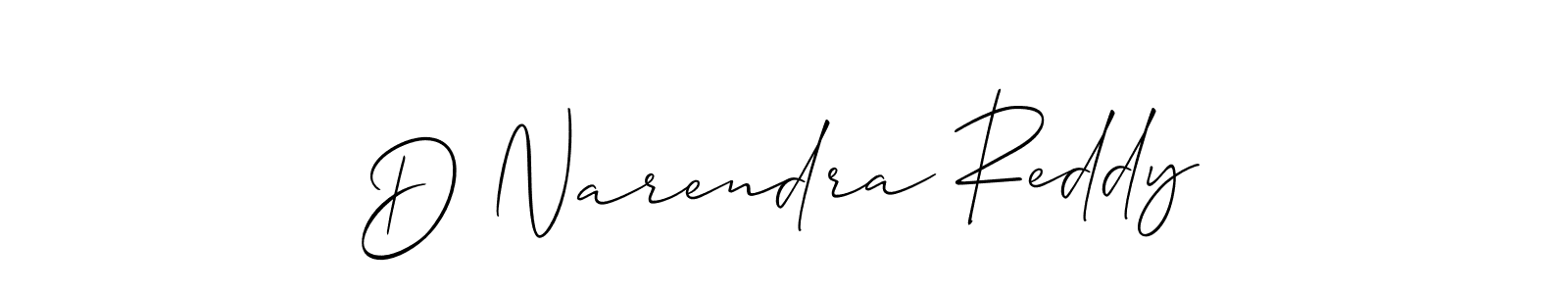 Use a signature maker to create a handwritten signature online. With this signature software, you can design (Allison_Script) your own signature for name D Narendra Reddy. D Narendra Reddy signature style 2 images and pictures png