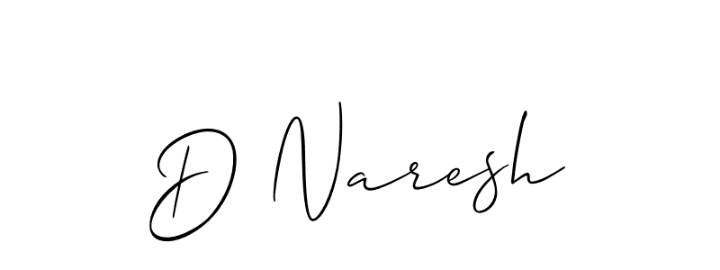 Design your own signature with our free online signature maker. With this signature software, you can create a handwritten (Allison_Script) signature for name D Naresh. D Naresh signature style 2 images and pictures png