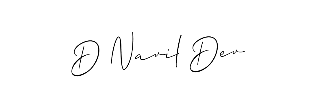 Design your own signature with our free online signature maker. With this signature software, you can create a handwritten (Allison_Script) signature for name D Navil Dev. D Navil Dev signature style 2 images and pictures png