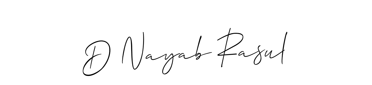 if you are searching for the best signature style for your name D Nayab Rasul. so please give up your signature search. here we have designed multiple signature styles  using Allison_Script. D Nayab Rasul signature style 2 images and pictures png