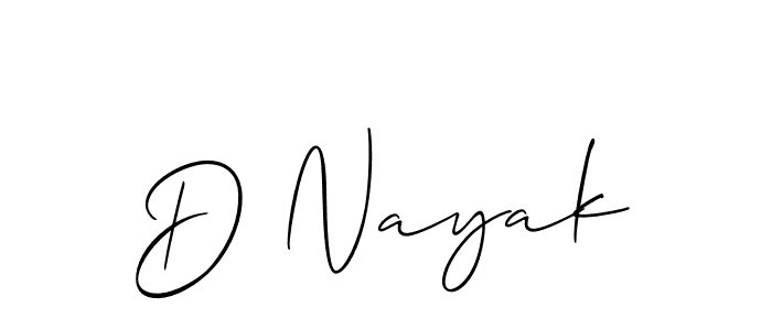 Design your own signature with our free online signature maker. With this signature software, you can create a handwritten (Allison_Script) signature for name D Nayak. D Nayak signature style 2 images and pictures png