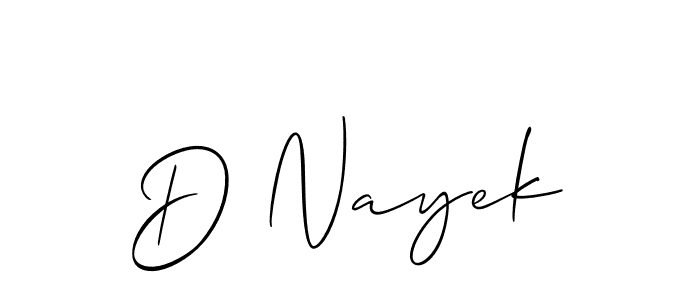 Allison_Script is a professional signature style that is perfect for those who want to add a touch of class to their signature. It is also a great choice for those who want to make their signature more unique. Get D Nayek name to fancy signature for free. D Nayek signature style 2 images and pictures png