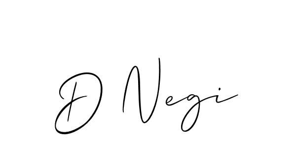 Use a signature maker to create a handwritten signature online. With this signature software, you can design (Allison_Script) your own signature for name D Negi. D Negi signature style 2 images and pictures png