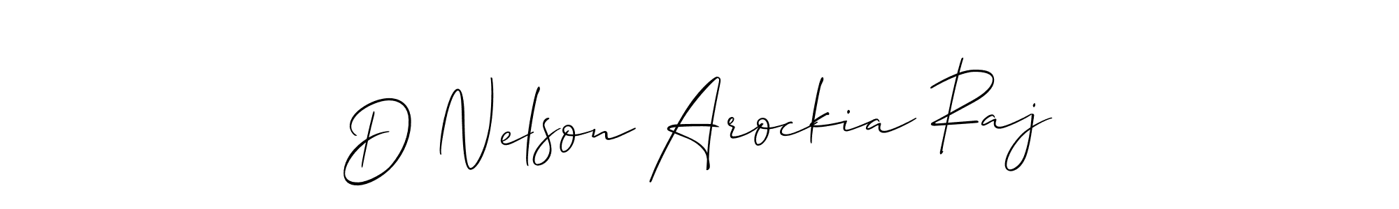Use a signature maker to create a handwritten signature online. With this signature software, you can design (Allison_Script) your own signature for name D Nelson Arockia Raj. D Nelson Arockia Raj signature style 2 images and pictures png