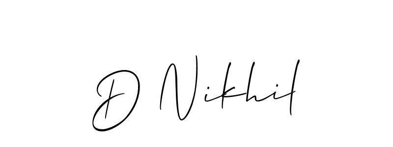 How to make D Nikhil signature? Allison_Script is a professional autograph style. Create handwritten signature for D Nikhil name. D Nikhil signature style 2 images and pictures png