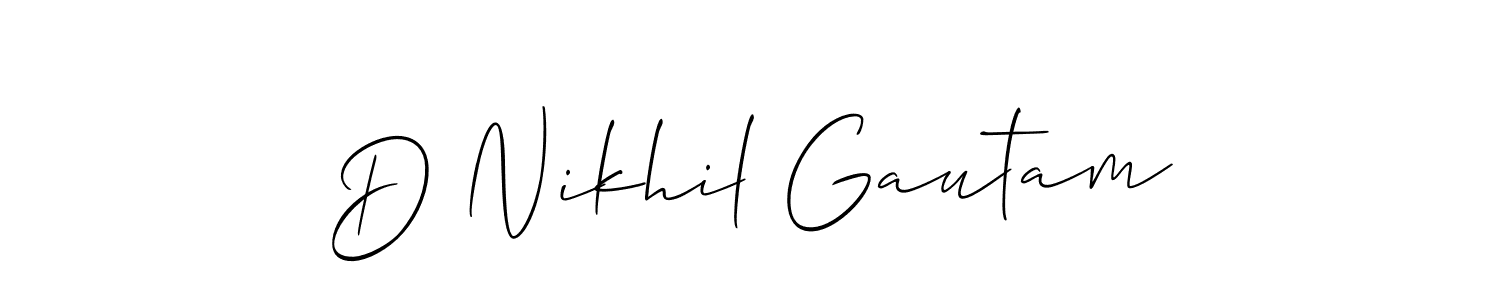 You can use this online signature creator to create a handwritten signature for the name D Nikhil Gautam. This is the best online autograph maker. D Nikhil Gautam signature style 2 images and pictures png