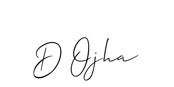 The best way (Allison_Script) to make a short signature is to pick only two or three words in your name. The name D Ojha include a total of six letters. For converting this name. D Ojha signature style 2 images and pictures png