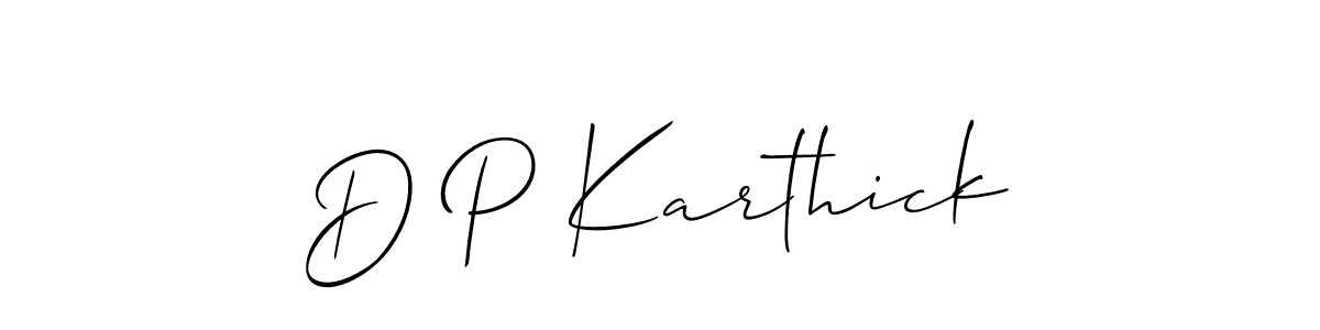 Make a short D P Karthick signature style. Manage your documents anywhere anytime using Allison_Script. Create and add eSignatures, submit forms, share and send files easily. D P Karthick signature style 2 images and pictures png