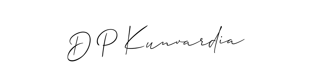 if you are searching for the best signature style for your name D P Kunvardia. so please give up your signature search. here we have designed multiple signature styles  using Allison_Script. D P Kunvardia signature style 2 images and pictures png