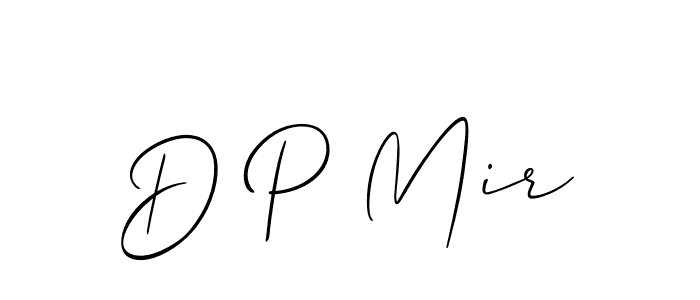 The best way (Allison_Script) to make a short signature is to pick only two or three words in your name. The name D P Mir include a total of six letters. For converting this name. D P Mir signature style 2 images and pictures png