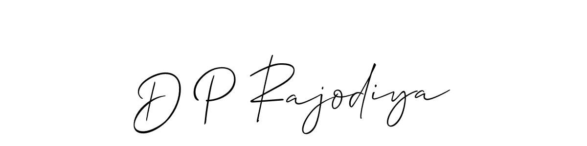 You should practise on your own different ways (Allison_Script) to write your name (D P Rajodiya) in signature. don't let someone else do it for you. D P Rajodiya signature style 2 images and pictures png