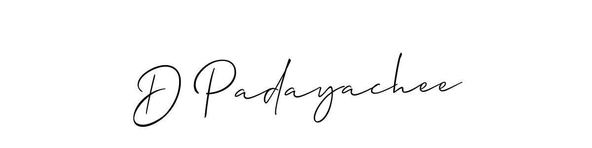Use a signature maker to create a handwritten signature online. With this signature software, you can design (Allison_Script) your own signature for name D Padayachee. D Padayachee signature style 2 images and pictures png