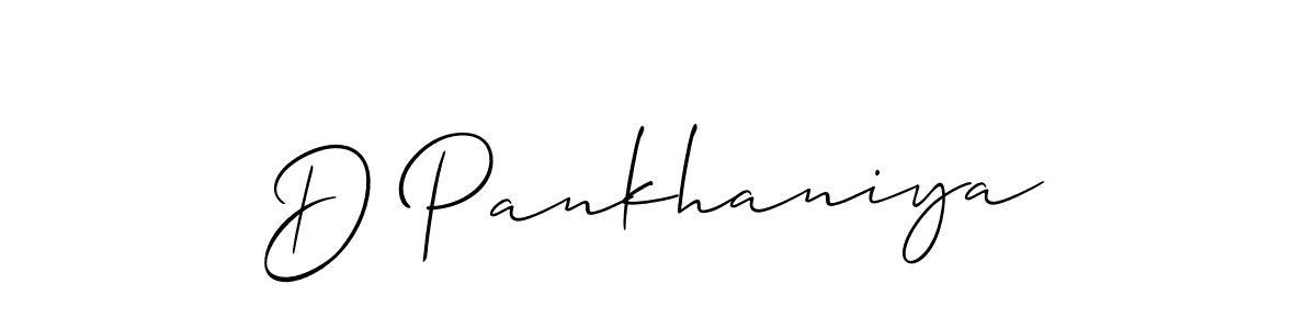 How to make D Pankhaniya name signature. Use Allison_Script style for creating short signs online. This is the latest handwritten sign. D Pankhaniya signature style 2 images and pictures png