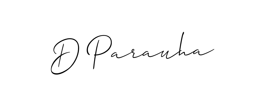 Also we have D Parauha name is the best signature style. Create professional handwritten signature collection using Allison_Script autograph style. D Parauha signature style 2 images and pictures png