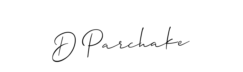 The best way (Allison_Script) to make a short signature is to pick only two or three words in your name. The name D Parchake include a total of six letters. For converting this name. D Parchake signature style 2 images and pictures png