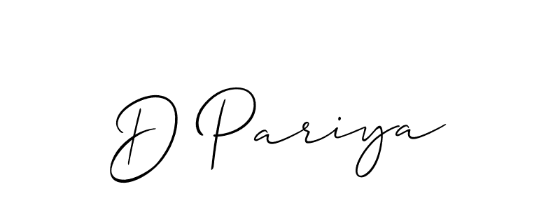 Create a beautiful signature design for name D Pariya. With this signature (Allison_Script) fonts, you can make a handwritten signature for free. D Pariya signature style 2 images and pictures png