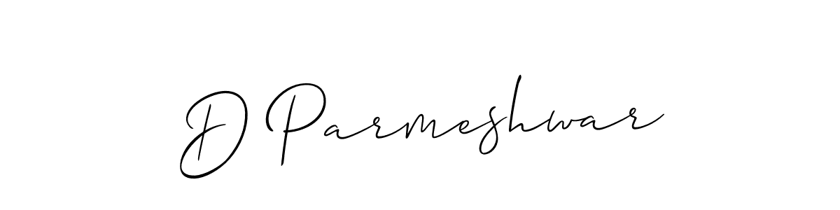 The best way (Allison_Script) to make a short signature is to pick only two or three words in your name. The name D Parmeshwar include a total of six letters. For converting this name. D Parmeshwar signature style 2 images and pictures png