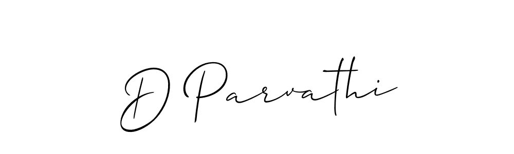 Use a signature maker to create a handwritten signature online. With this signature software, you can design (Allison_Script) your own signature for name D Parvathi. D Parvathi signature style 2 images and pictures png