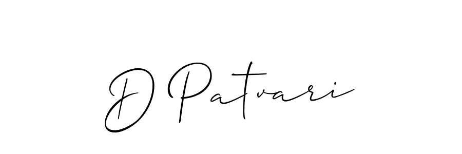 Use a signature maker to create a handwritten signature online. With this signature software, you can design (Allison_Script) your own signature for name D Patvari. D Patvari signature style 2 images and pictures png