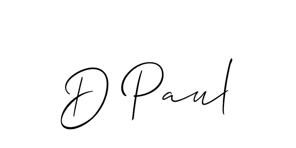 Design your own signature with our free online signature maker. With this signature software, you can create a handwritten (Allison_Script) signature for name D Paul. D Paul signature style 2 images and pictures png