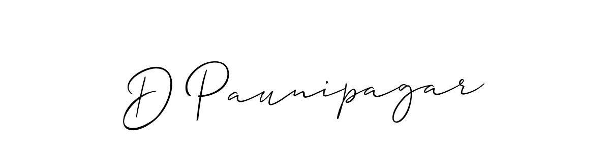 Create a beautiful signature design for name D Paunipagar. With this signature (Allison_Script) fonts, you can make a handwritten signature for free. D Paunipagar signature style 2 images and pictures png