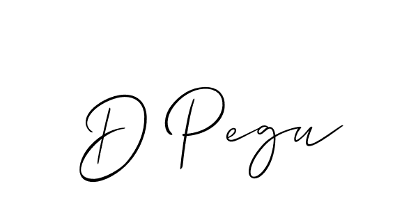 Design your own signature with our free online signature maker. With this signature software, you can create a handwritten (Allison_Script) signature for name D Pegu. D Pegu signature style 2 images and pictures png