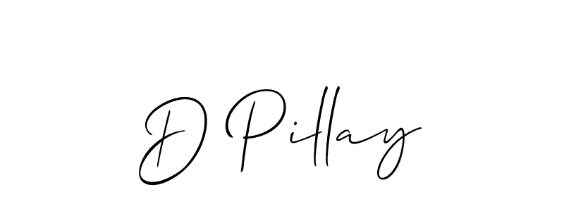 It looks lik you need a new signature style for name D Pillay. Design unique handwritten (Allison_Script) signature with our free signature maker in just a few clicks. D Pillay signature style 2 images and pictures png