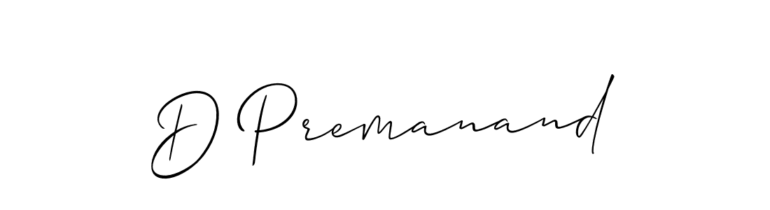 You should practise on your own different ways (Allison_Script) to write your name (D Premanand) in signature. don't let someone else do it for you. D Premanand signature style 2 images and pictures png