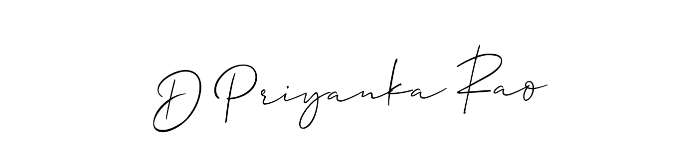 Also You can easily find your signature by using the search form. We will create D Priyanka Rao name handwritten signature images for you free of cost using Allison_Script sign style. D Priyanka Rao signature style 2 images and pictures png