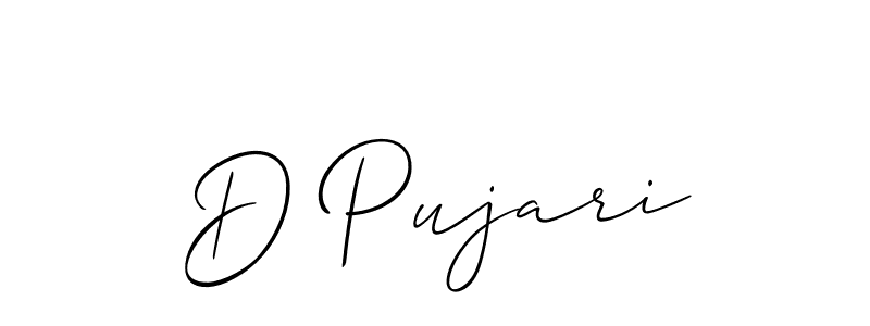 Make a short D Pujari signature style. Manage your documents anywhere anytime using Allison_Script. Create and add eSignatures, submit forms, share and send files easily. D Pujari signature style 2 images and pictures png