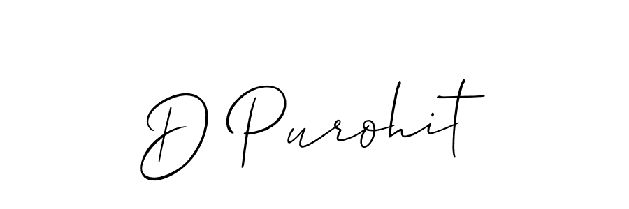 You should practise on your own different ways (Allison_Script) to write your name (D Purohit) in signature. don't let someone else do it for you. D Purohit signature style 2 images and pictures png