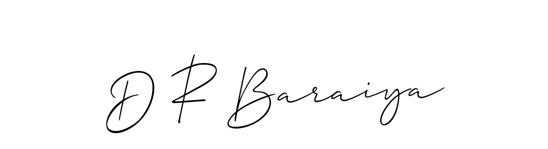 How to make D R Baraiya signature? Allison_Script is a professional autograph style. Create handwritten signature for D R Baraiya name. D R Baraiya signature style 2 images and pictures png