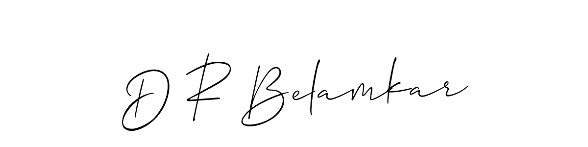 How to make D R Belamkar name signature. Use Allison_Script style for creating short signs online. This is the latest handwritten sign. D R Belamkar signature style 2 images and pictures png