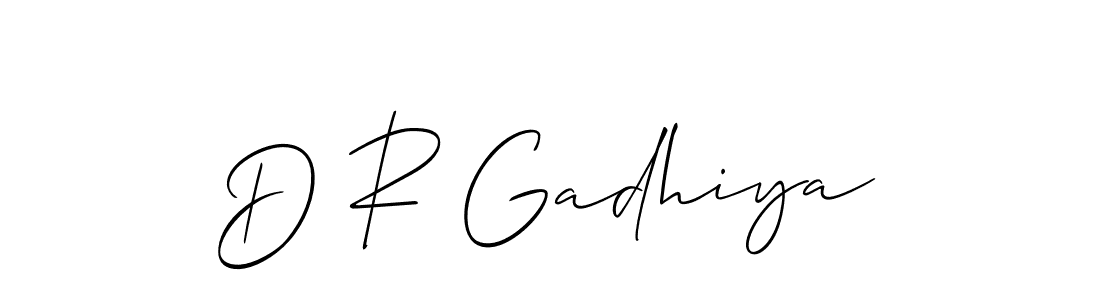 Use a signature maker to create a handwritten signature online. With this signature software, you can design (Allison_Script) your own signature for name D R Gadhiya. D R Gadhiya signature style 2 images and pictures png