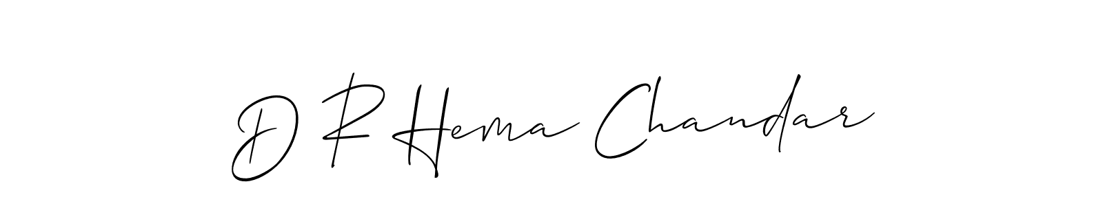 Use a signature maker to create a handwritten signature online. With this signature software, you can design (Allison_Script) your own signature for name D R Hema Chandar. D R Hema Chandar signature style 2 images and pictures png