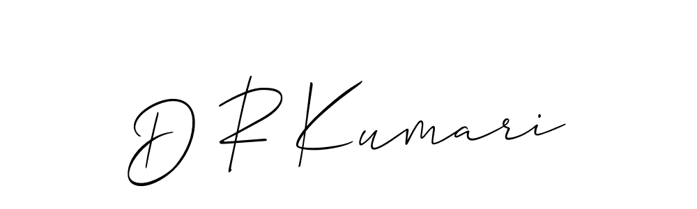 Also You can easily find your signature by using the search form. We will create D R Kumari name handwritten signature images for you free of cost using Allison_Script sign style. D R Kumari signature style 2 images and pictures png