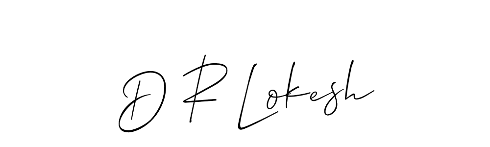 How to make D R Lokesh name signature. Use Allison_Script style for creating short signs online. This is the latest handwritten sign. D R Lokesh signature style 2 images and pictures png