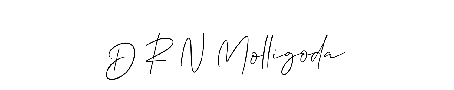 How to make D R N Molligoda name signature. Use Allison_Script style for creating short signs online. This is the latest handwritten sign. D R N Molligoda signature style 2 images and pictures png