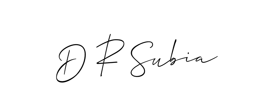 How to make D R Subia signature? Allison_Script is a professional autograph style. Create handwritten signature for D R Subia name. D R Subia signature style 2 images and pictures png