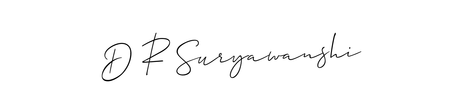 if you are searching for the best signature style for your name D R Suryawanshi. so please give up your signature search. here we have designed multiple signature styles  using Allison_Script. D R Suryawanshi signature style 2 images and pictures png