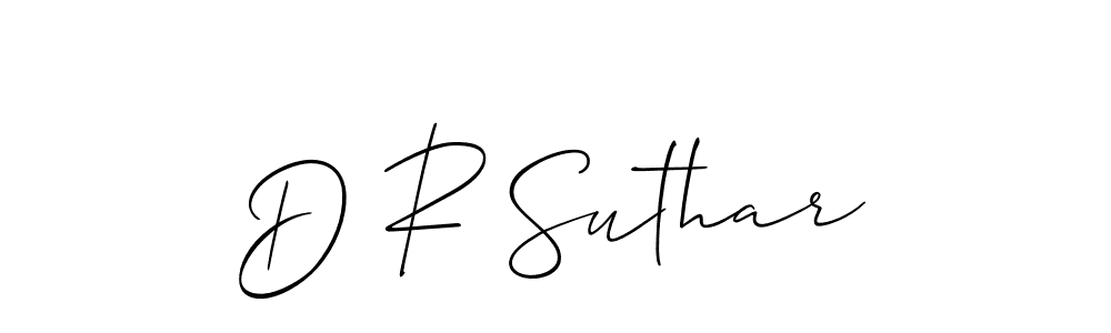 You should practise on your own different ways (Allison_Script) to write your name (D R Suthar) in signature. don't let someone else do it for you. D R Suthar signature style 2 images and pictures png